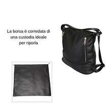 Carica l&#39;immagine nel visualizzatore di Gallery, sisn&#39;s shop Zaino Donna Borsa In VERA PELLE MADE IN ITALY A Mano Nero Pitone