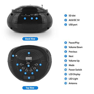 August SE20 Altoparlante Portatile Bluetooth Radio - 2 x 3W Altoparlanti...