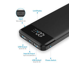 Carica l'immagine nel visualizzatore di Gallery, Power Bank 10400mAh, USB C Caricabatterie Portatile con LED Digitale Display Batteria Esterna Portatile con 2 ingressi e 3 uscite da 5V/3A per Huawei Xiaomi Smartphone.(Nero)