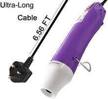Carica l'immagine nel visualizzatore di Gallery, Jusoney Embossing Pistole termiche, 300 W, asciugacapelli portatile con doppia temperatura, strumento di calore per fai da te, goffratura e tubo termoretraibile (viola)