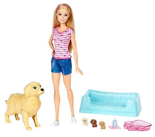 Barbie Bambola Veterinaria con Cagnolina Incinta, 3 Cuccioli Appena Nati,... - Ilgrandebazar