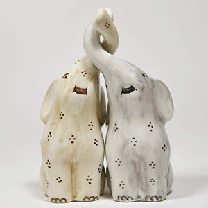 Coppia elefanti in ceramica intrecciati fatti e decorati a mano - Ilgrandebazar