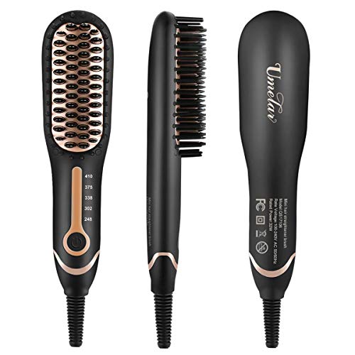 Pettine Elettrico per Uomo Spazzola Liscia Barba Nero E Oro - Ilgrandebazar