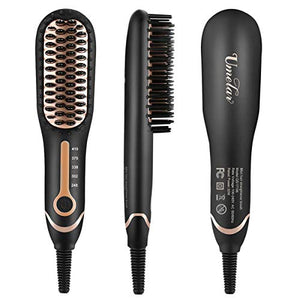 Pettine Elettrico per Uomo Spazzola Liscia Barba Nero E Oro - Ilgrandebazar