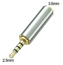 Carica l&#39;immagine nel visualizzatore di Gallery, (2 Pack) Gold Plated 2.5mm Male to 3.5mm Oro 2.5 mm maschio a Femmina