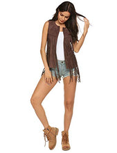 Carica l'immagine nel visualizzatore di Gallery, MAXMODA Gilet da Donna Cardigan in Nappa Hippie Senza S, Tiefes Khaki - Ilgrandebazar