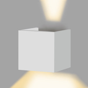 APPLIQUE LED CUBO IMPERMEABILE DA INTERNO ED ESTERNO LAMPADA PARETE Bianco - Ilgrandebazar