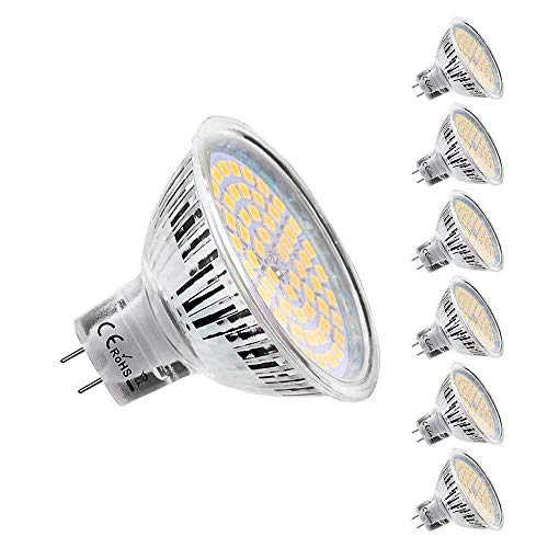Kdp Lampadine Alogene Gu5.3 Mr16 5W Led, Equivalenti A 50W, Bianco Caldo