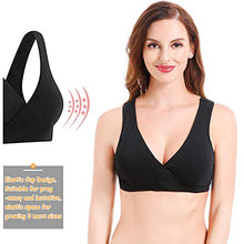 Carica l'immagine nel visualizzatore di Gallery, ZUXNZUX Reggiseno Allattamento Donna Cotone Senza Ferretto XL, Grigio+nero