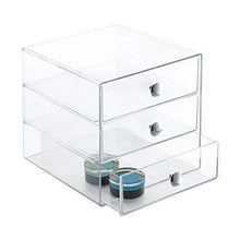 Carica l&#39;immagine nel visualizzatore di Gallery, iDesign Porta trucchi con 3 cassetti, Mini cassettiera per Trasparente