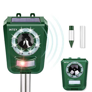 INTEY RichYa Repellente Gatti Ultrasuoni Solare, per Allontanare Cani, Gatti,...