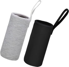 Carica l&#39;immagine nel visualizzatore di Gallery, 2 Pezzi Custodia In Neoprene Per Bottiglie Custodie per Bottiglie d&#39;acqua in Neoprene Copertura Della Bottiglia per Bottiglie da tè Teiera in Vetro Bottiglia d&#39;acqua e Bicchieri da tè Nero Grigio