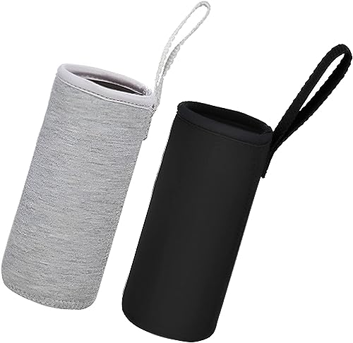 2 Pezzi Custodia In Neoprene Per Bottiglie Custodie per Bottiglie d'acqua in Neoprene Copertura Della Bottiglia per Bottiglie da tè Teiera in Vetro Bottiglia d'acqua e Bicchieri da tè Nero Grigio