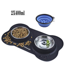 Carica l'immagine nel visualizzatore di Gallery, Cadosoigh Ciotole per Cani Gatti in Acciaio Inox con Tappetino Silicone...
