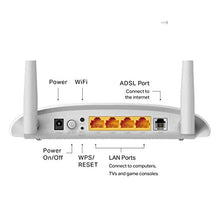 Carica l&#39;immagine nel visualizzatore di Gallery, TP-Link TD-W8961N Modem Router ADSL2+, Wireless N300 Mbps, 4 Porte Fast...