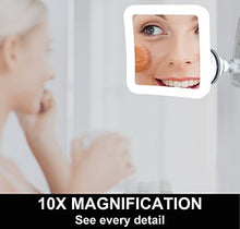 Carica l&#39;immagine nel visualizzatore di Gallery, Fancii 10X Specchio ingranditore per trucco con luce LED e ventosa - Ilgrandebazar
