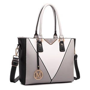 Miss Lulu Donna Borse a Mano Borsa Tote Tracolla in Pelle PU Borsetta Grigio