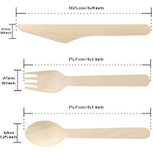 Carica l'immagine nel visualizzatore di Gallery, VIMOV Posate in Legno monouso, Utensili biodegradabili per Festa, 300 Pezzi
