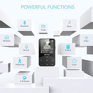 AGPTEK Lettore MP3 Bluetooth Corsa con Clip e Fascia Braccia Nero A58