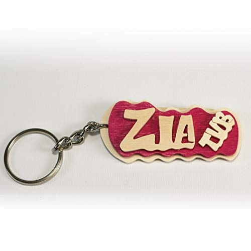 Zia TVB Portachiavi in legno fatto a mano personalizzato, da regalare a... - Ilgrandebazar