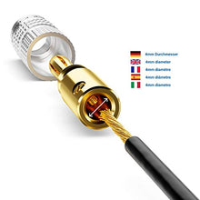 Carica l'immagine nel visualizzatore di Gallery, deleyCON 4x Set di Connettori a Banana Rivestiti in Oro a Vite per 4 Pezzi
