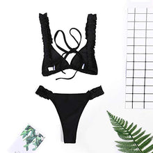 Carica l&#39;immagine nel visualizzatore di Gallery, JFan Costumi da Bagno Donna Bikini Swimwear Sexy Imbottito S, Nero