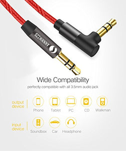 LINKINPERK Cavo Audio Stereo Jack 3.5mm Maschio a 90 Gradi， 2M