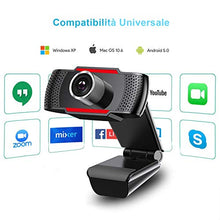 Carica l'immagine nel visualizzatore di Gallery, Webcam 1080P per pc con Microfono, web camera microfono riduzione del...