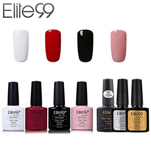 Elite99 Smalto Semipermente per Unghie in Gel UV LED 7pzs Colori con Base... - Ilgrandebazar