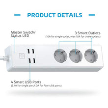 Carica l'immagine nel visualizzatore di Gallery, meross Ciabatta Intelligente Multipresa Wifi Smart 3 Prese AC 4 Porte USB,...