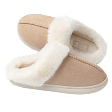 Carica l'immagine nel visualizzatore di Gallery, JOMIX Pantofole Donna Invernali Comode Ciabatte Ragazza Pelose Calde Ciabatte Pelliccia Sintetica Memory Foam Morbide Tomaia Scamosciata MD7210 (Beige, 41)