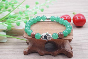 Bracciale in Pietra Agata 8mm Yoga Reiki Healing Balancing Energy Hamsa Hand... - Ilgrandebazar