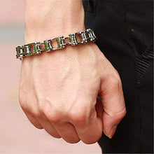 Carica l&#39;immagine nel visualizzatore di Gallery, JewelryWe Gioielli in Acciaio Inossidabile Bracciale Catena Moto Argento e... - Ilgrandebazar