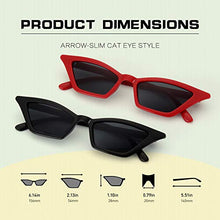 Carica l&#39;immagine nel visualizzatore di Gallery, GQUEEN Occhiali da Sole a Gatto Protezione UV Y Nero &amp; Rosso - Ilgrandebazar