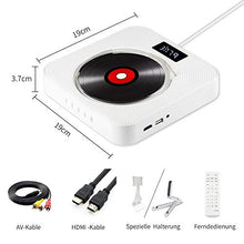 Carica l&#39;immagine nel visualizzatore di Gallery, Lettore DVD portatile CD, lettore CD/DVD musicale Bluetooth con white - Ilgrandebazar