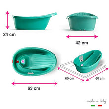 Carica l'immagine nel visualizzatore di Gallery, OKBABY Onda Baby - Vaschetta Compatta per il Bagnetto del Neonato Turchese