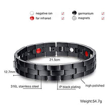 Carica l&#39;immagine nel visualizzatore di Gallery, Amery Braccialetto Magnetico da Uomo Bracciali Terapia Magnetica Nero - Ilgrandebazar