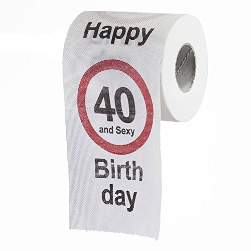 Divertente Rotolo di Carta Igienica per Compleanno 40 Anni | Bianco - Ilgrandebazar