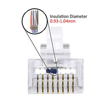 Carica l&#39;immagine nel visualizzatore di Gallery, VCE 50 Pezzi Connettori Ethernet RJ45 Passante Cat6 Lan Plug 50P