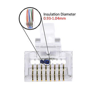 VCE 50 Pezzi Connettori Ethernet RJ45 Passante Cat6 Lan Plug 50P