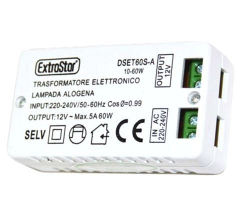 takestop® TRASFORMATORE ELETTRONICO dset60s-a per Lampada ALOGENA 10-60W 5A... - Ilgrandebazar