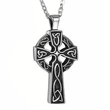 Carica l&#39;immagine nel visualizzatore di Gallery, OIDEA Collana per Uomo in Acciaio Inox con Pendente Croce celtica... - Ilgrandebazar