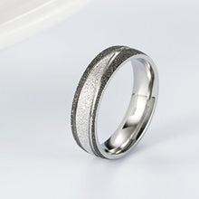 Carica l&#39;immagine nel visualizzatore di Gallery, PAURO Mattching Set da Coppia in Acciaio Inox sabbiato Band Anello per Nero - Ilgrandebazar