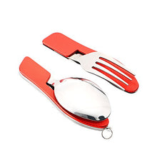 Carica l'immagine nel visualizzatore di Gallery, QitinDasen 2Pcs Premium 4 in 1 Pieghevole Campeggio Posate, Staccabile 4 in...