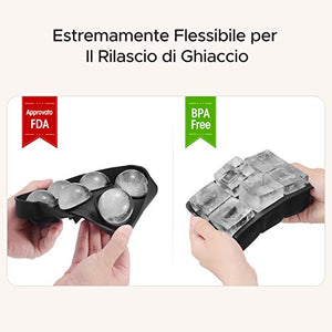 TOPELEK Vaschetta del Ghiaccio, Alimentare Flessibile e Impilabile Nero