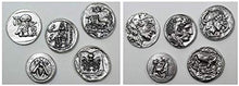 Carica l&#39;immagine nel visualizzatore di Gallery, Monete Antiche Greche placcate Argento - Riproduzione Tetradrammi - SET 5...