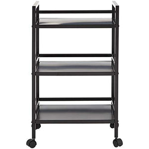 Amazon Basics - Carrello su ruote, portaoggetti, a tre ripiani, Nero