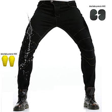 Carica l'immagine nel visualizzatore di Gallery, WCCI Uomo Moto Biker Jeans Pantaloni da M=33" (85cm waist), Nero