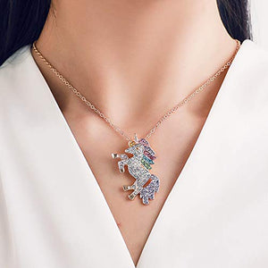 INTVN Collana con Ciondolo Braccialetti Unicorno Orecchini ad anello... - Ilgrandebazar