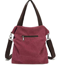 Carica l'immagine nel visualizzatore di Gallery, Myhozee Borsa Donna, Borse a Mano Tela Tracolla a Vino Rosso